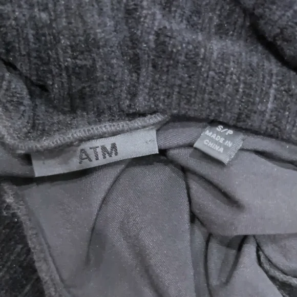 ATM ANTHONY THOMAS MELILLO Mock Neck Drappy Velvet Dress in Black Small - Picture 5 of 6